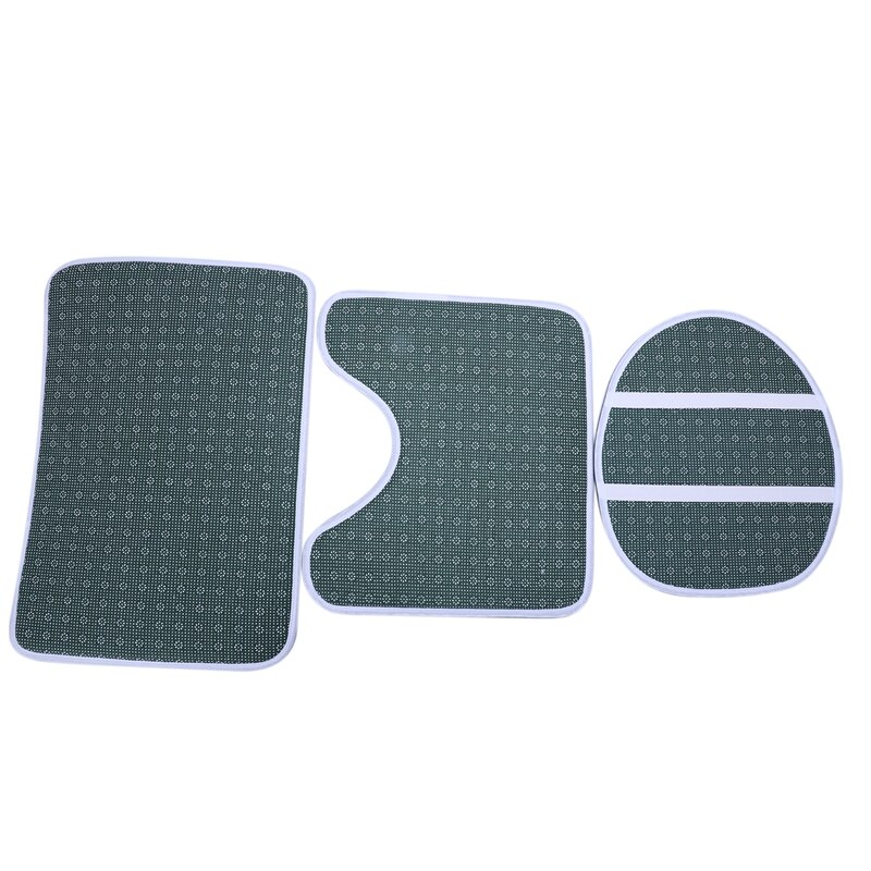 Badmat 3- delige set klassiek patroon toiletdeksel voetmat antislip absorberende baddeurmat flanel zacht badmat tapijt