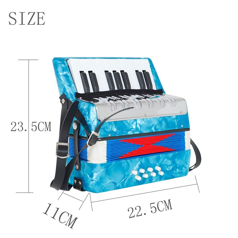 SEWS-Kids Accordion, 17 Keys 8 Bass Piano Accordion, Mini Musical Instruments for Early Childhood Teaching