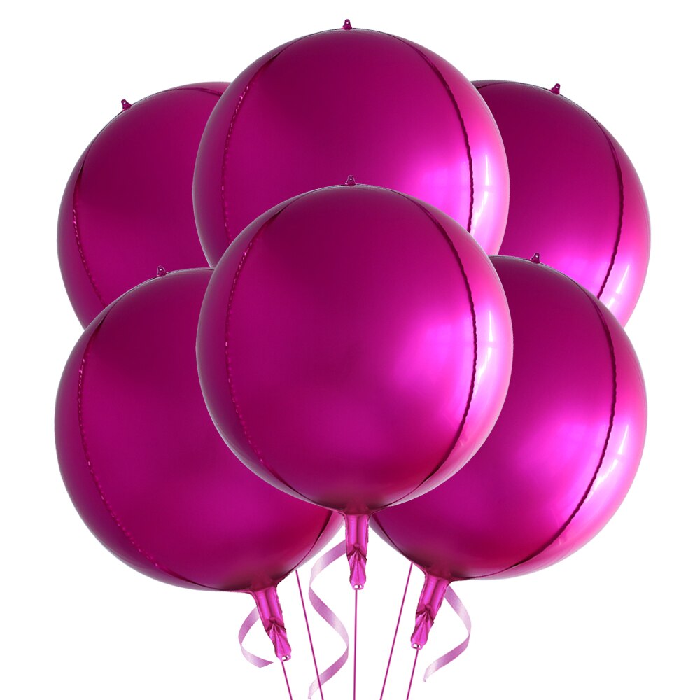 6pcs 22 Inchs Rose Gold Big 4D Balloons 360 Degree Round Metallic Rose Gold Balloons Birthday Baby Shower Wedding Decorations: Fluorescence Yellow