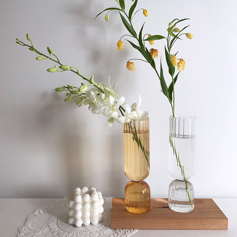 Florero de vidrio para el hogar, florero moderno para plantas hidropónicas, decoración de vidrio transparente, arreglo de flores, terrario, decoración, florero hidropónico