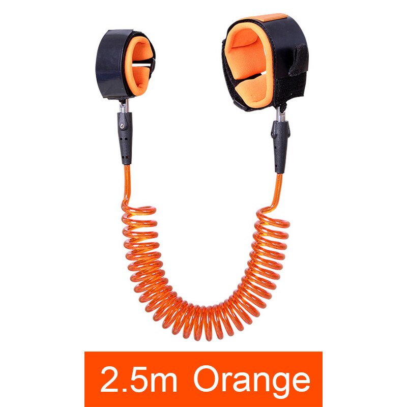 1.5m 2.5m småbørn baby børn sikkerheds gåsele, børnesnor børne keeper bælte, anti tabt håndledsled bånd træktov: Orange 2.5m