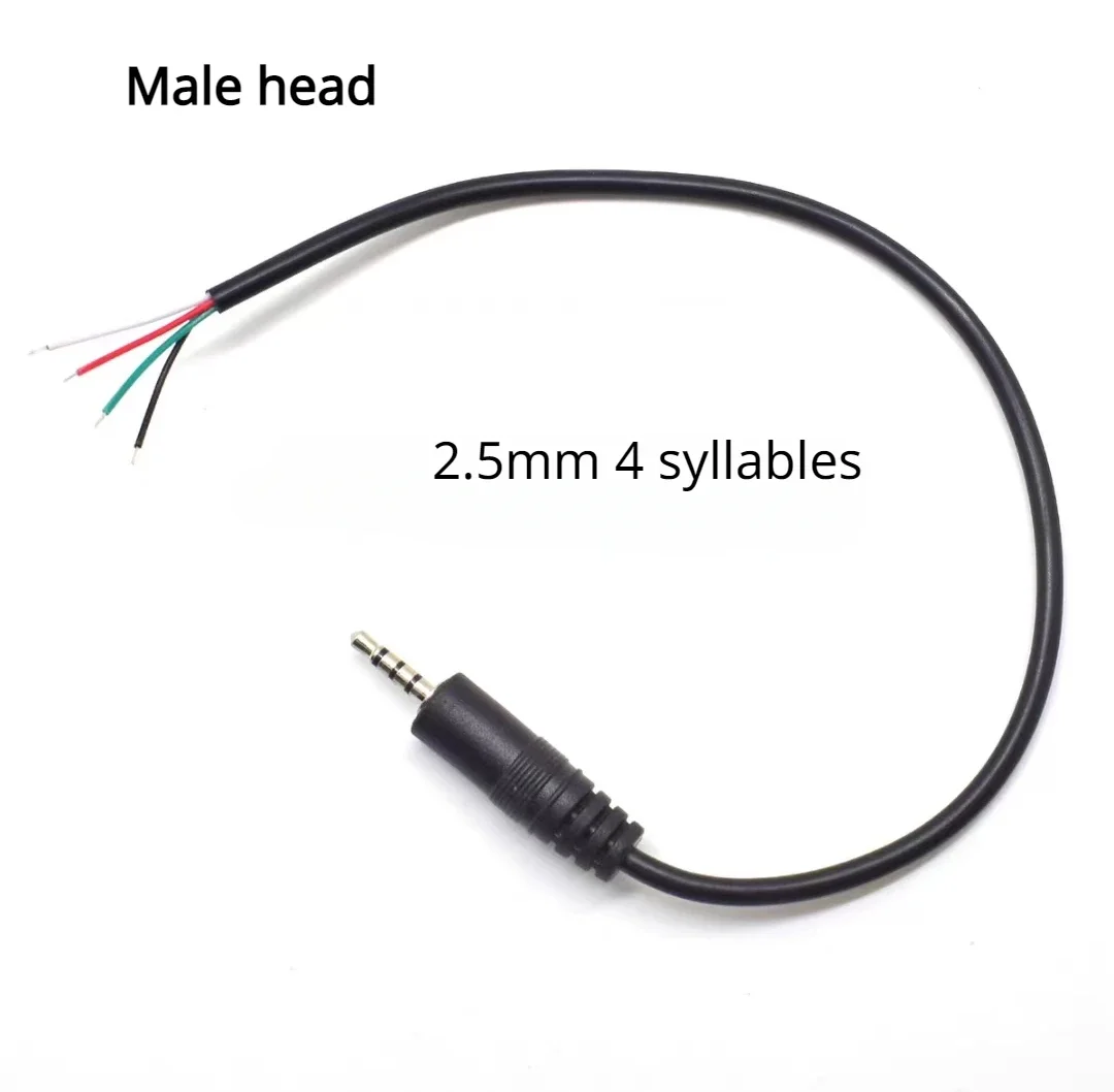 Lydkabel 2.5mm 3.5mm hannplugg/hunnplugg til bar ledning åpen ende ts mono /3- polet /4- polet trrs stereoplugg jack-kontakt: Elfenben / 5-9 stk