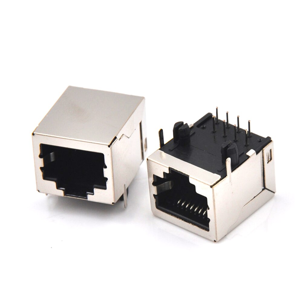 10 Pz/set 8Pin PCB Mount RJ45 8P8C Singolo Porta di Rete di Rete Ethernet 8P 8C Presa Femmina Connettori