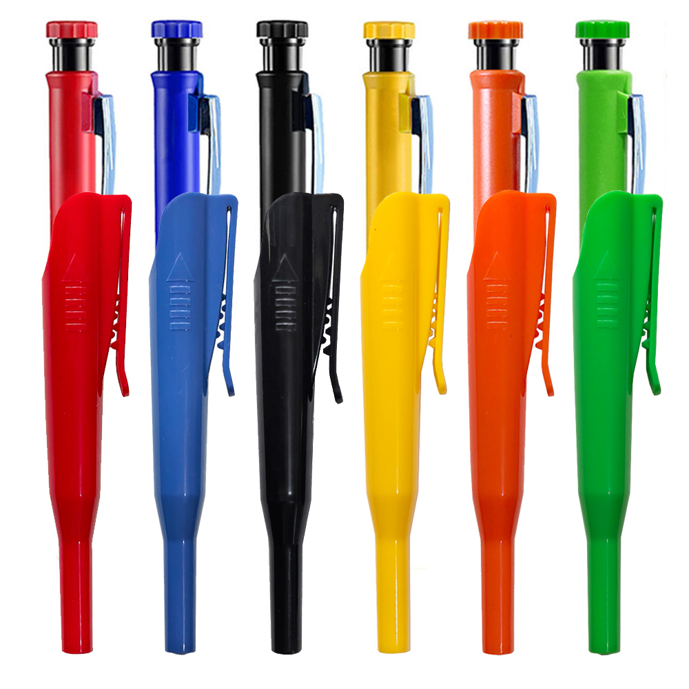 2.8mm Solid Carpenter Pencil with Pencil Cap and Built-in Sharpener for Deep Hole Mechanical Pencil scribing Marking Woodworking