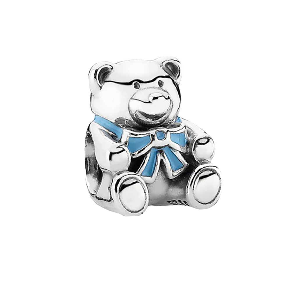 Bijoux à breloques pour femmes, petit ours, code d&#39;acquisition de la communication
