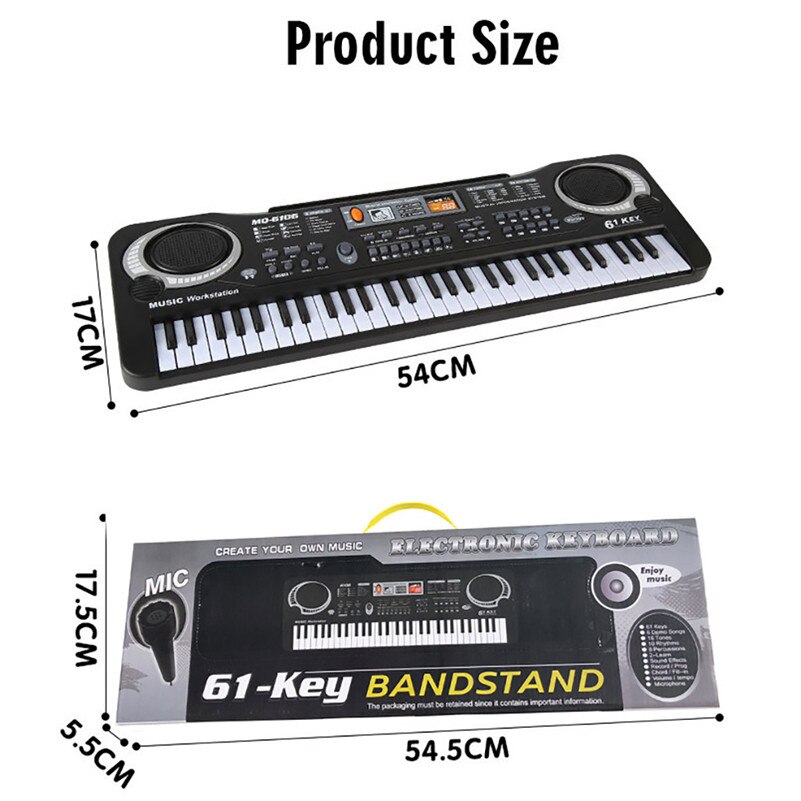 musical Mic 61klucz fortepian elektroniczny przenośny instrument dziecko klawiatura zabawka brinquedo oyuncak juguete dla dzieci D4