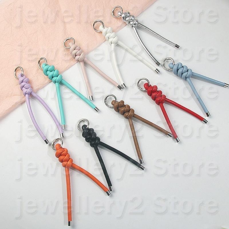 C9GF Trendy Handwoven PU Lederen band Key Ring Weaving Keychain Pendant voor meisjes
