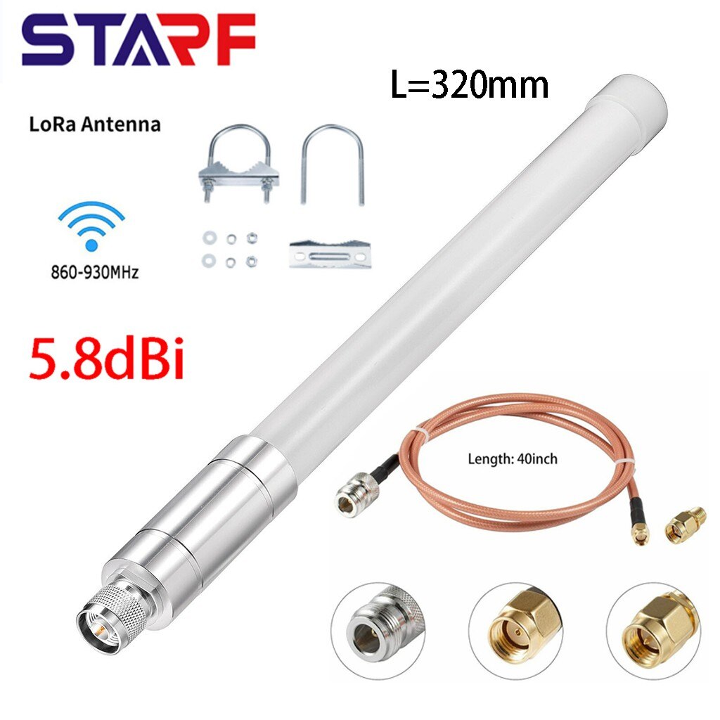 Helium HNT Mining Antenna 860-930MHz For RAK 5.8 DBi Outdoor LoRa Omni Fiberglass Fiber Antenna Kit Helium Hotspot