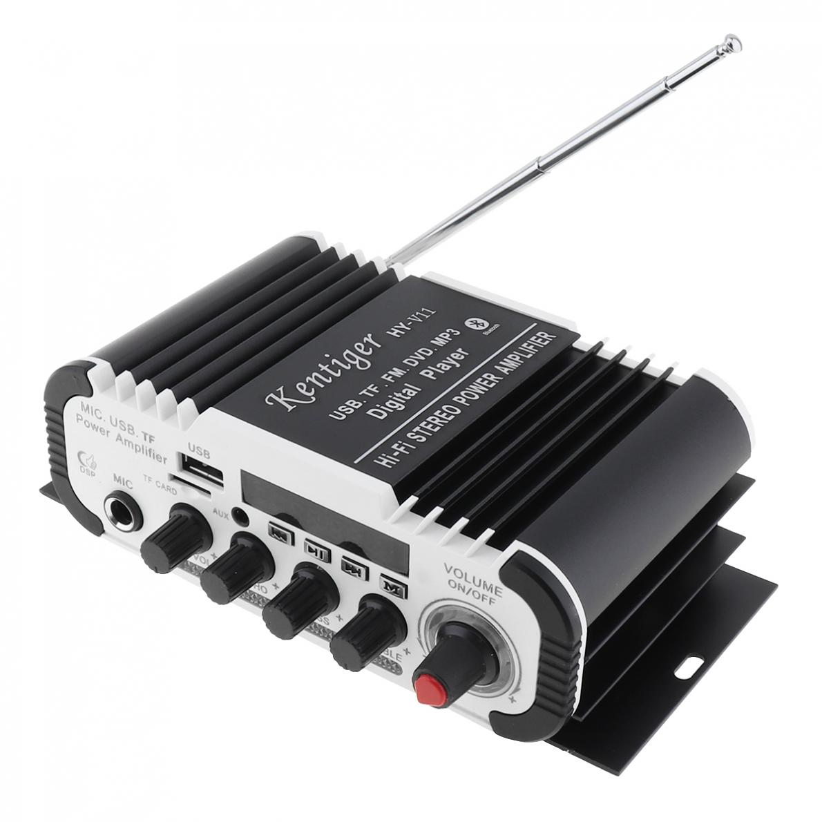 HIFI Car Audio Power Amplifier 2 Channel FM Radio Digital Player Sound Stereo Amplifier Support SD USB DVD MP3 Input