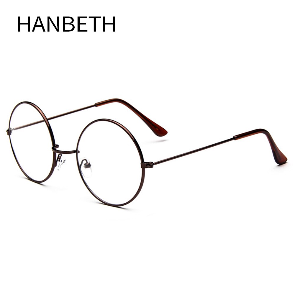 Grandes gafas redondas de montura de gafas de Metal transparente para hombre y mujer monturas para gafas redondas para hombres y mujeres: Tea