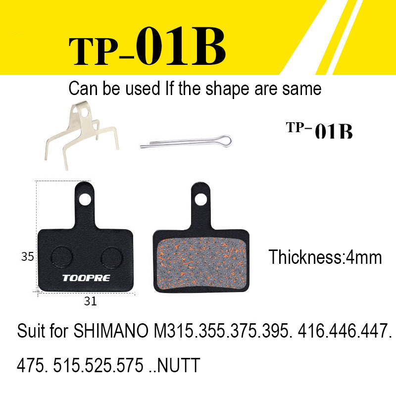 TOOPRE Mountain Bicycle Bike Disc Brake Pads Copper Fiber Semi Metal for Shimano M446 355 395 BB5 SRAM AVID HAYES Magura ZOOM: WHITE