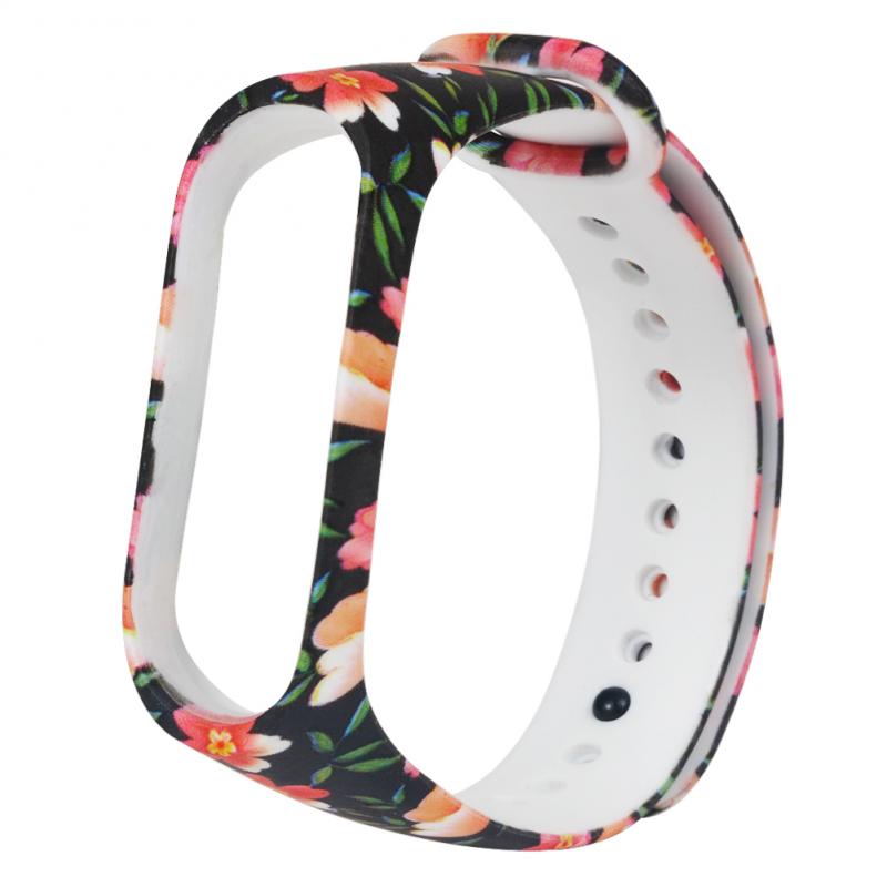 Replaceable Silicone Bracelet For Mi Band 5 Silicone Varied Flowers Printing Bracelet Fashionable Sport Wrist Strap For Miband 5: 08