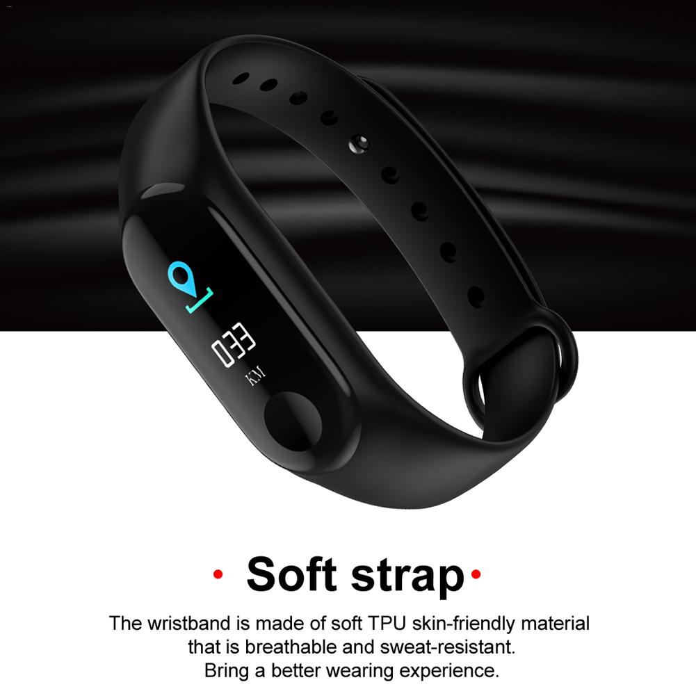 Pulsera inteligente M3 para IPhone, reloj con función de frecuencia cardíaca, resistente al agua, pantalla táctil, Control por Bluetooth, podómetro de Fitness,