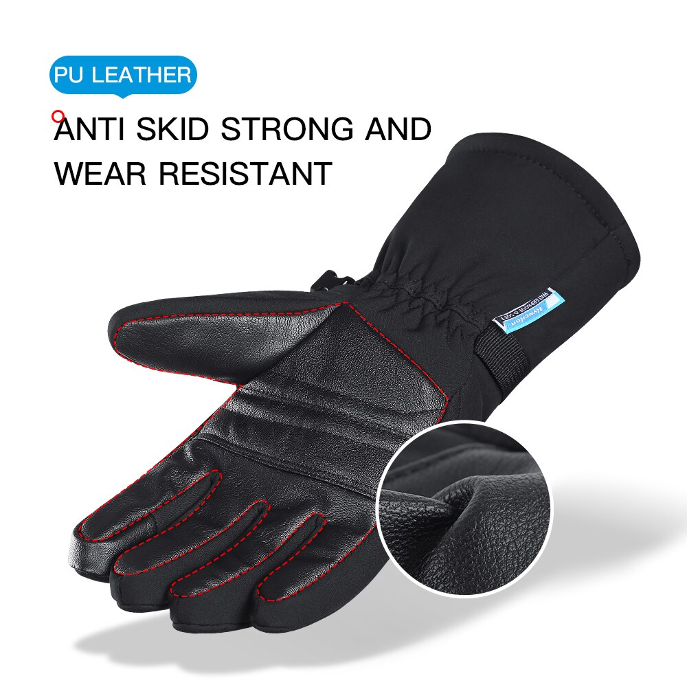 Guantes de esquí impermeables para hombre y mujer, manoplas térmicas para Snowboard, resistentes al viento, resistentes al agua, guantes de nieve para exteriores para invierno