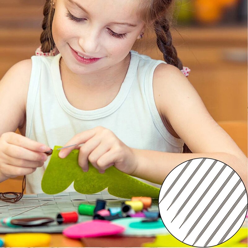 12pcs Self-Threading Sewing Needles Stainless Steel Quick Automatic Threading Needle Stitching Pins DIY Punch Needle Threader