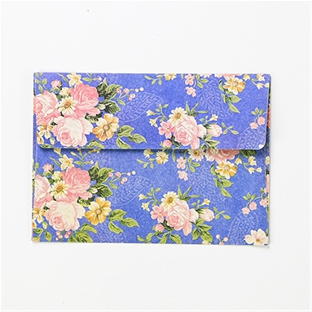 Sobres de flores Vintage, 5 uds., cubierta romántica de papel de carta, para manualidades, tarjetas de polietileno y bolsas de embalaje, cubierta para pagos, suministros para fiestas y bodas: 5pcs A