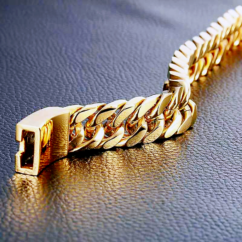 Moda kubańska bransoletka luksusowa męska stal nierdzewna 10mm osobowość władcza szeroki łańcuch bransoletka mężczyzn i kobiet biżuteria