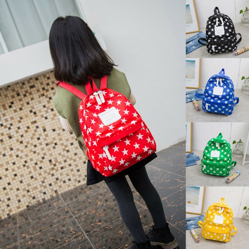 Smålåve skoleveske nylon stjerneprint mini ryggsekk søt baby skulderveske