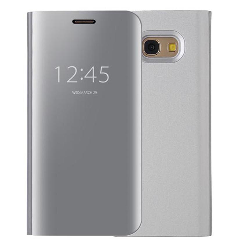 Luxe Flip Cover Spiegel Telefoon Geval Voor Samsung Galaxy A3 A5 A7 EEN 3 5 7 SM A320 A320F a520 A520F A720F SM-A320F SM-A520F: for A5 2017 / Silver