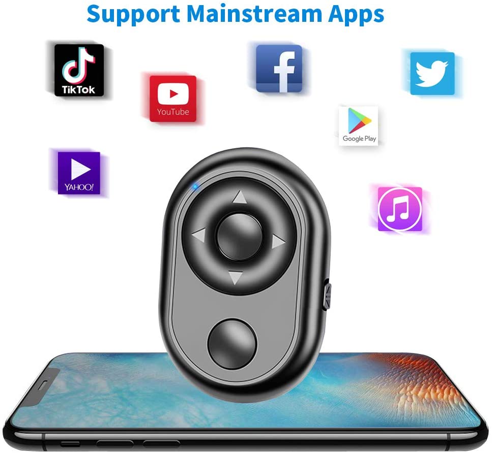 Multifunktionel bluetooth trådløs sidevender / tiktok fjernbetjening kamera lukker fjernbetjening til ios android smartphone tablet
