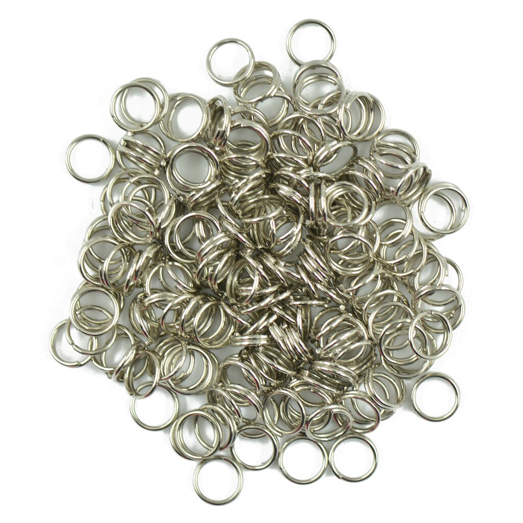 200 Pack Metal Split Rings Double Loop Jump Ring Diameter 6/8mm for Jewelry Making Key Rings Bag Charms Findings