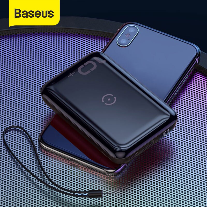 Baseus 10W Wireless Power Bank 10000Mah Quick Charge 3.0 + PD3.0 Powerbank Draadloze Opladen Externe Batterij Oplader Voor xiaomi