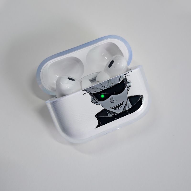 Jujutsu Kaisen Gojo Satoru Earphone Case for Apple Airpods 4 2 3 Pro Transparent Anime AirPods Case