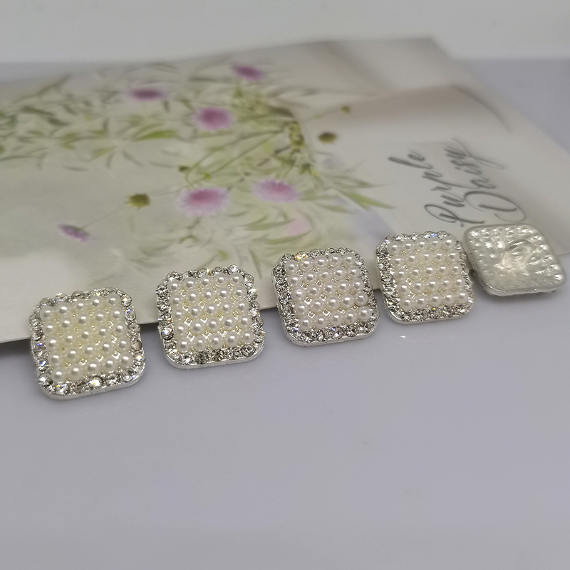 boutons à coudre luxe nacre accessoire couture Boutons de décoration de luxe en perles argentées pour vêtements, boutons de fleurs, ronds et carrés, strass, boutons de pour femmes, couture de robe: Argent Antique