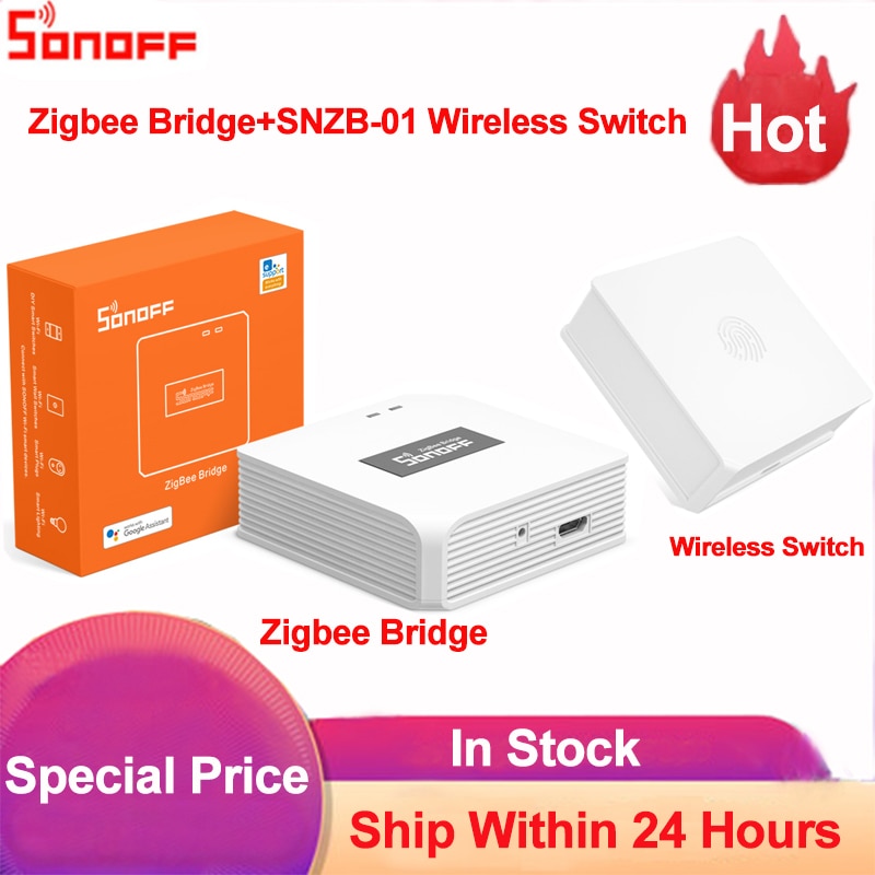 Sonoff-conmutador inteligente ZBDongle P Zigbee 3,0, concentrador de puente Universal, SNZB-01, sin cable neutro