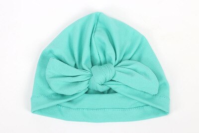 1 pièces Bebe filles garçons doux arcs Turban lapin oreille noeud casquette bonnet chapeau musulman inde chapeau bohème bowknot turbans Cap: light green