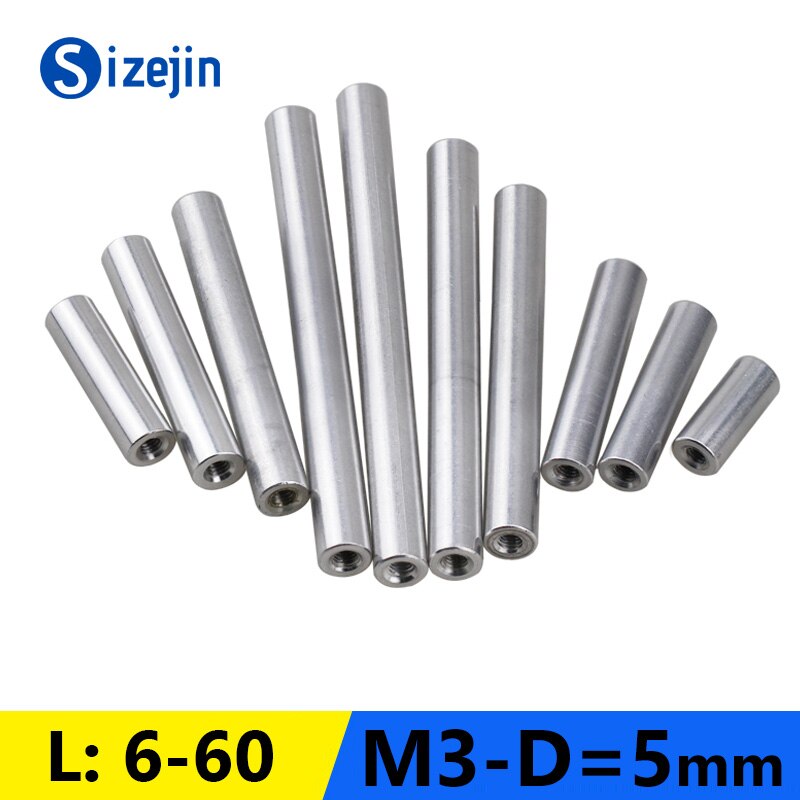 10PCS M3 Aluminum Round Coupling Nuts Aluminum Alloy Lead Screw Connection Nut Extend Long Lengthen Round Coupling Nut
