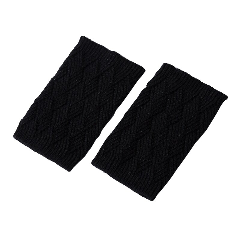 Dam stickade benvärmare korta stövel muddar knappar virkade stövel strumpor stickade damasker benvärmare höst vinter varma strumpor*: B