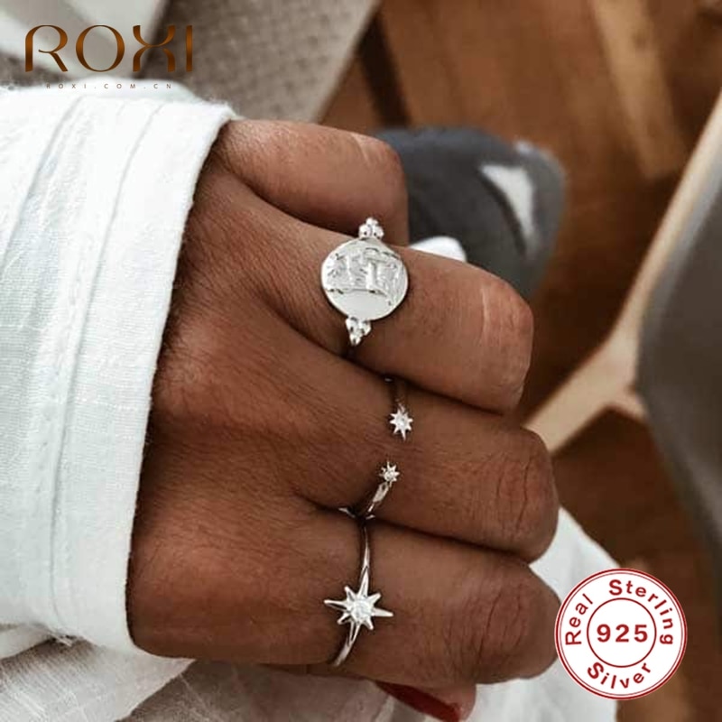 Anillos de Compromiso de circonita ROXI Stars para mujer, Anillos y joyas chapados en oro de 18K delicado para boda, anillo de cristal, Pierscionki