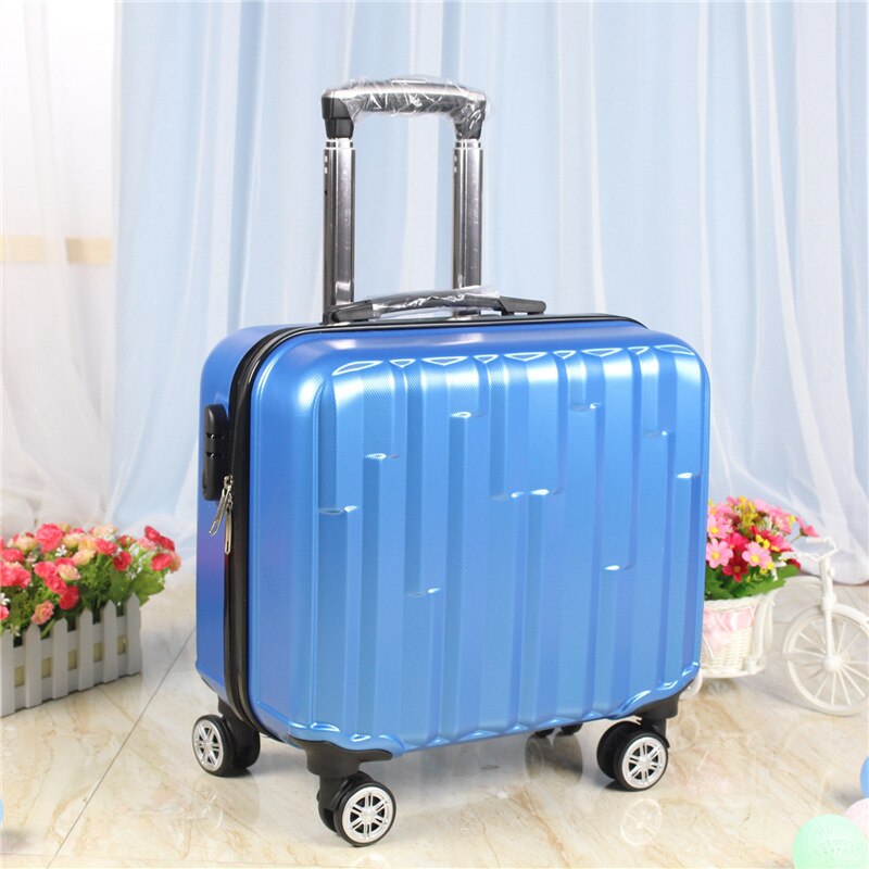 Mute Universele Wiel Kofferbak Mini Cabine Unisex Kleine Trolley Case Wachtwoord Koffer 18 Inches Trolley Abs Hars: sea blue