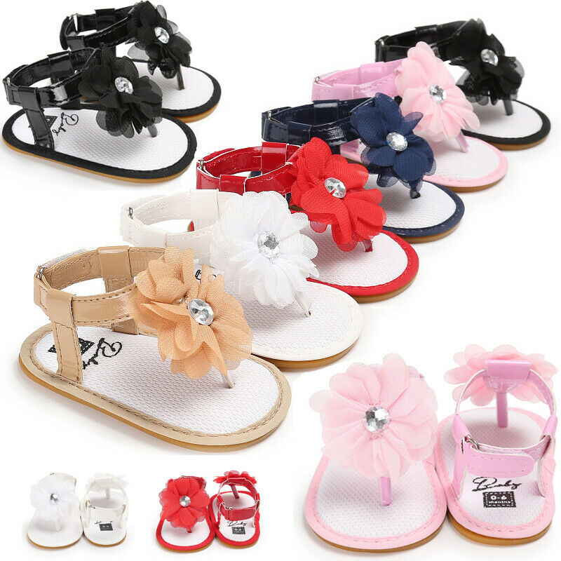 Infant Baby Girl Soft Sole Sandals Toddler Summer Shoes Flower Sandal 0-18M