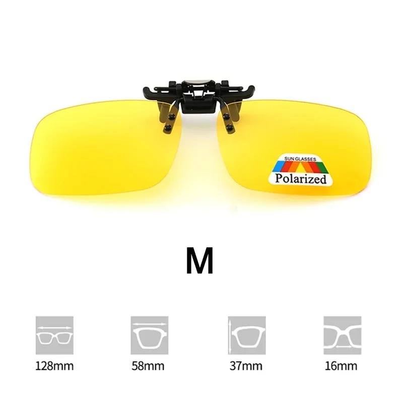 Polarized Clip Sunglasses Myopia Glasses Clip Driver Fishing Night Vision Myopia Clipon Sun Shading Eyeglasses: Yellow