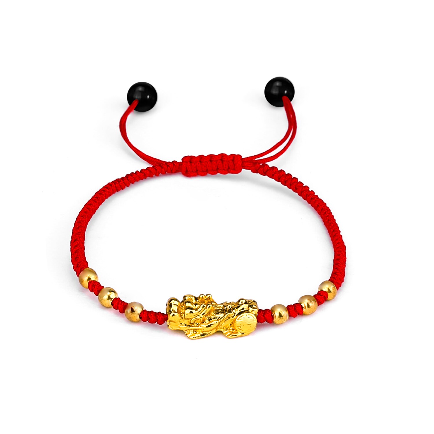 Chinese Stijl Feng Shui Pi Xiu Armband &amp; Bangle Mode Geluk Rode Touw Weven Bedelarmband Brengen Rijkdom Gezondheid sieraden: Red black beads