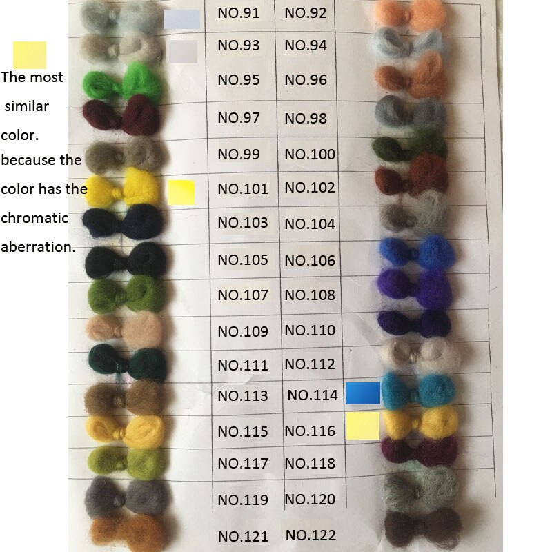 WFPFBEC 20g wol voor vilten merinowol fiber 70 s laat een bericht kleur nummer voor elke keuze van kleur