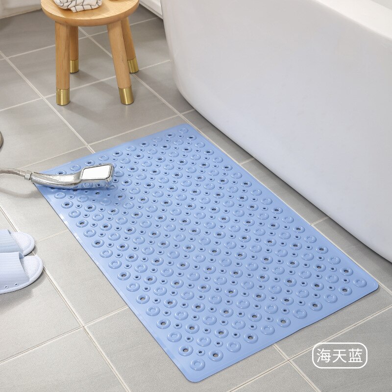 Bathroom Mat Hotel Bathroom Non-Slip Mat Suction Cup Shower -Resistant PVC Mat bath mats bathroom Non-Slip Seepage carpet: Ocean Blue / 53cm x 53cm