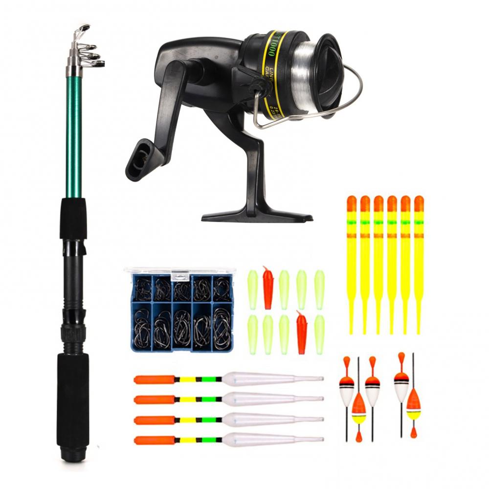 127Pcs/Set TF105 Fishing Tackle Tools Equipment with 1.6m Rod Fish Reel Gear