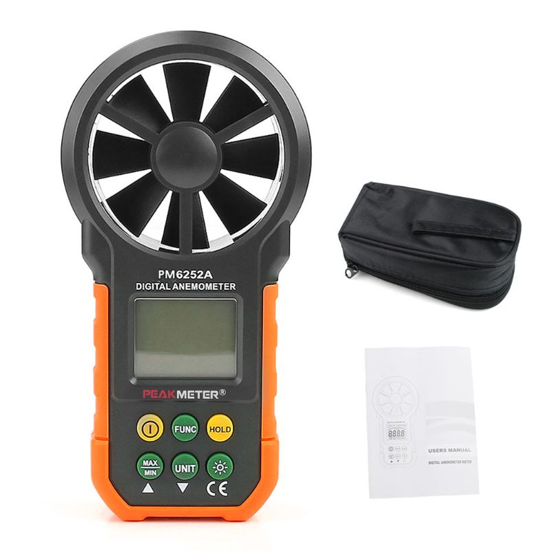 HYELEC – anémomètre numérique MS6252A, mesure la vitesse de l&#39;air, le Volume de l&#39;air et le débit d&#39;air, L69A