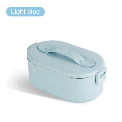 DMWD 220V Lunch Box Food Container Portable Electric Heating Food Warmer Heater Rice Container Dinnerware Sets For Home: Light blue