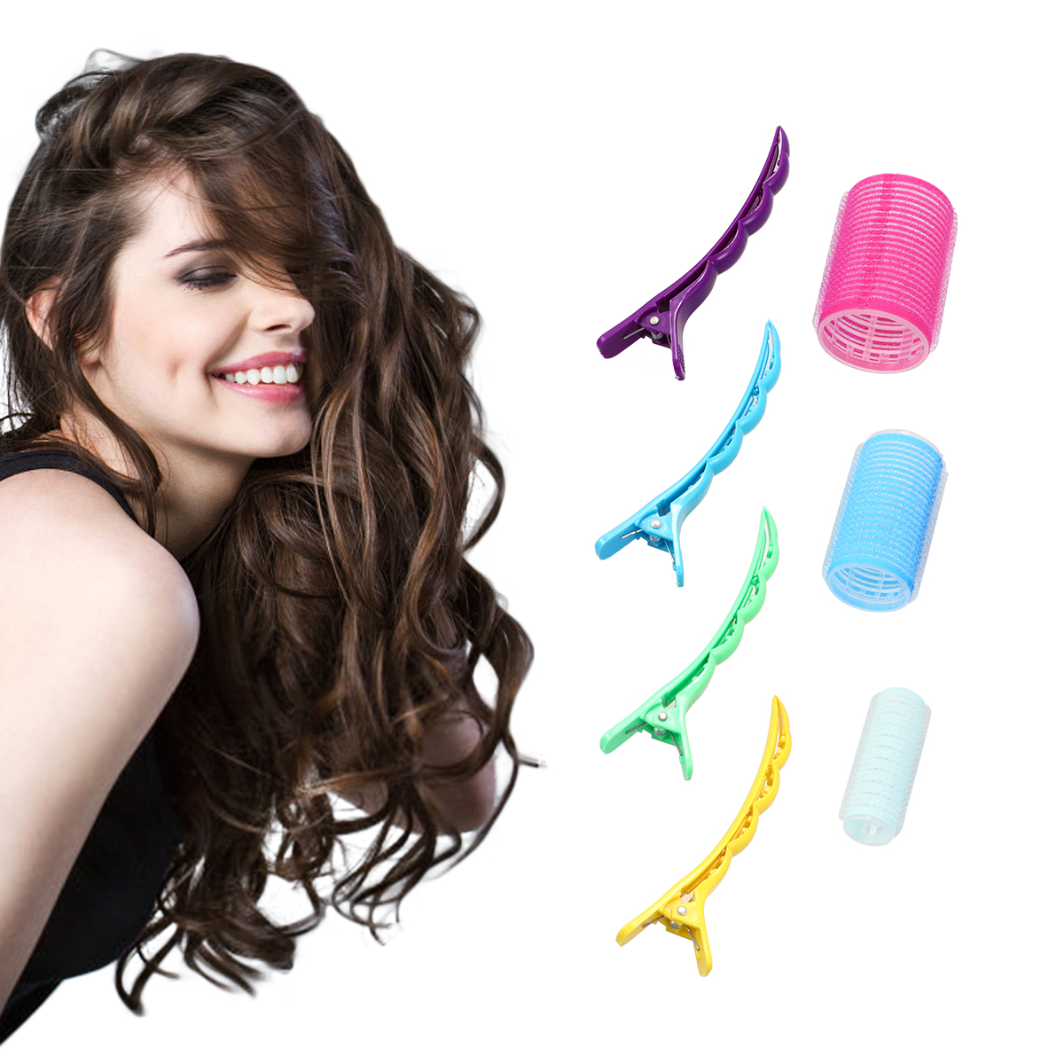 3 Sets /28pcs Self-adhesive Nylon Hair Curler Set Useful Hair Rollers Curler Set Portable Hairdressing Corrugated Clips Tool