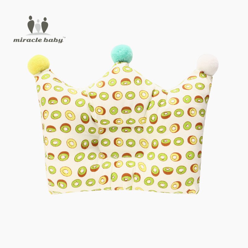 Crown Point Shape Bedding Baby Pillow Cotton Sleeping Pillow Prevent Flat Head Baby Forming Pillow For Newborn Boy Girl: Kiwifruit