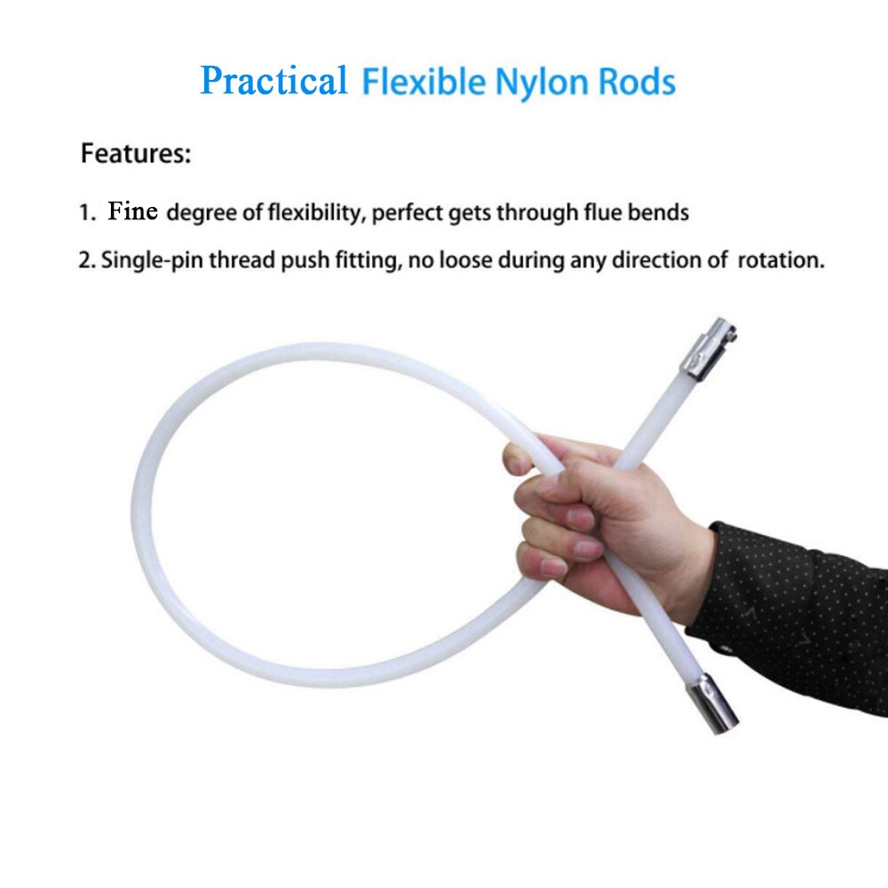 Brush Kit Hand Tools Chimney Boiler Nylon Brush Dryer Duct Cleaning Tool Kit for Household and Industrial Use