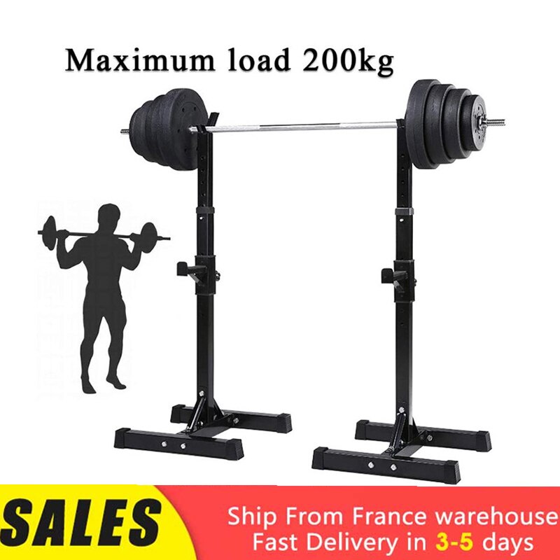 Home Multifunctional Barbell Squat Rack Split Type Barbell Rack Gym Large Fitness Equipment Adjustable Height 105-160cm HWC