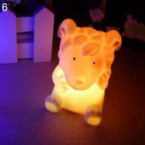 Led natlampe dekorere skrivebordslys batteri drøm sødt stjernetegn dyr farverig sovepære baby soveværelse armatur: Tiger