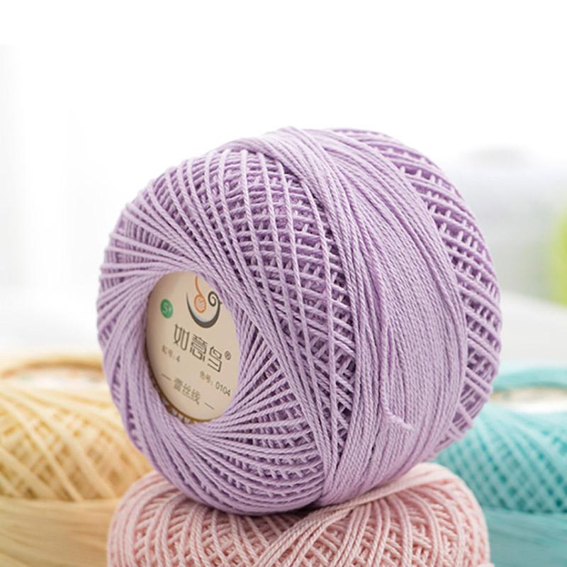 50g/ball 5# Lace Yarn 3 ply 100% Cotton for Hand Knitting Crochet Thin Thread for DIY Pillow Lace Supplies Soft