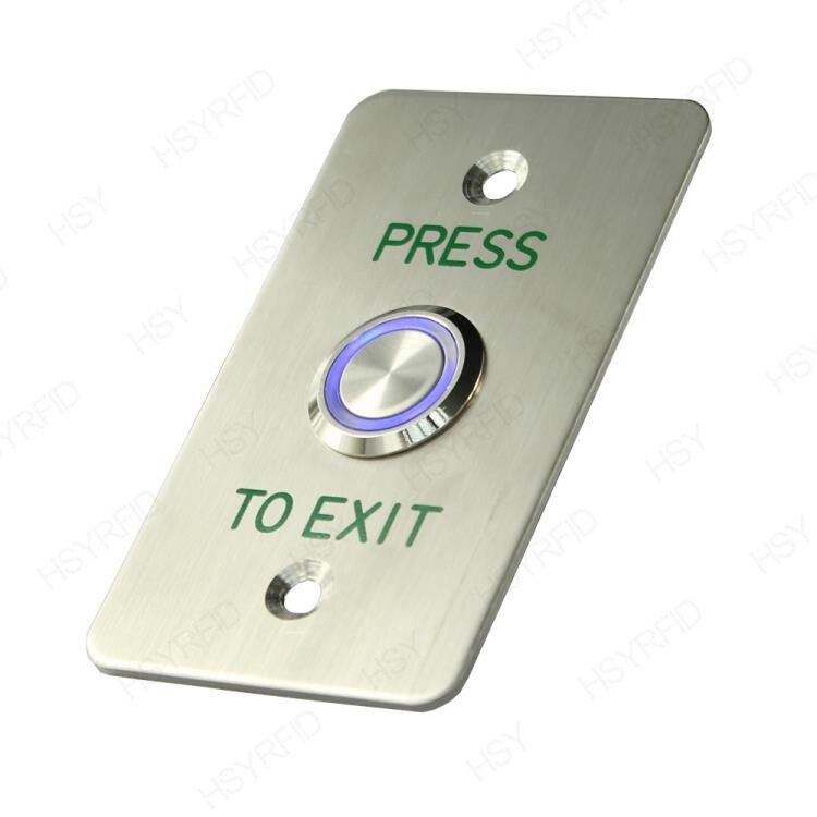 Blue LED Light Stainless Steel Panel Door Release Push Exit Button use for Access Controller System