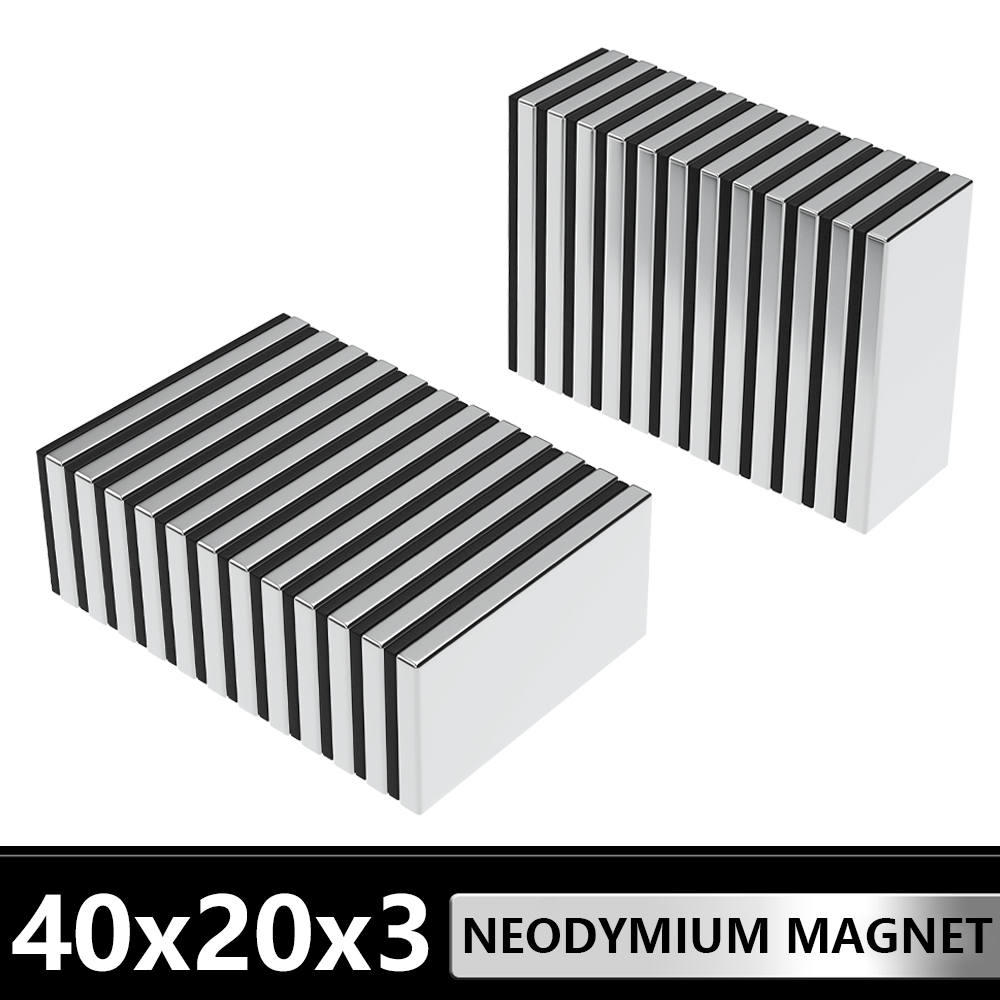 40x20x3mm Powerful Magnets Block for Fridge, DIY Projects, Science & Office Use Refrigerator magnet